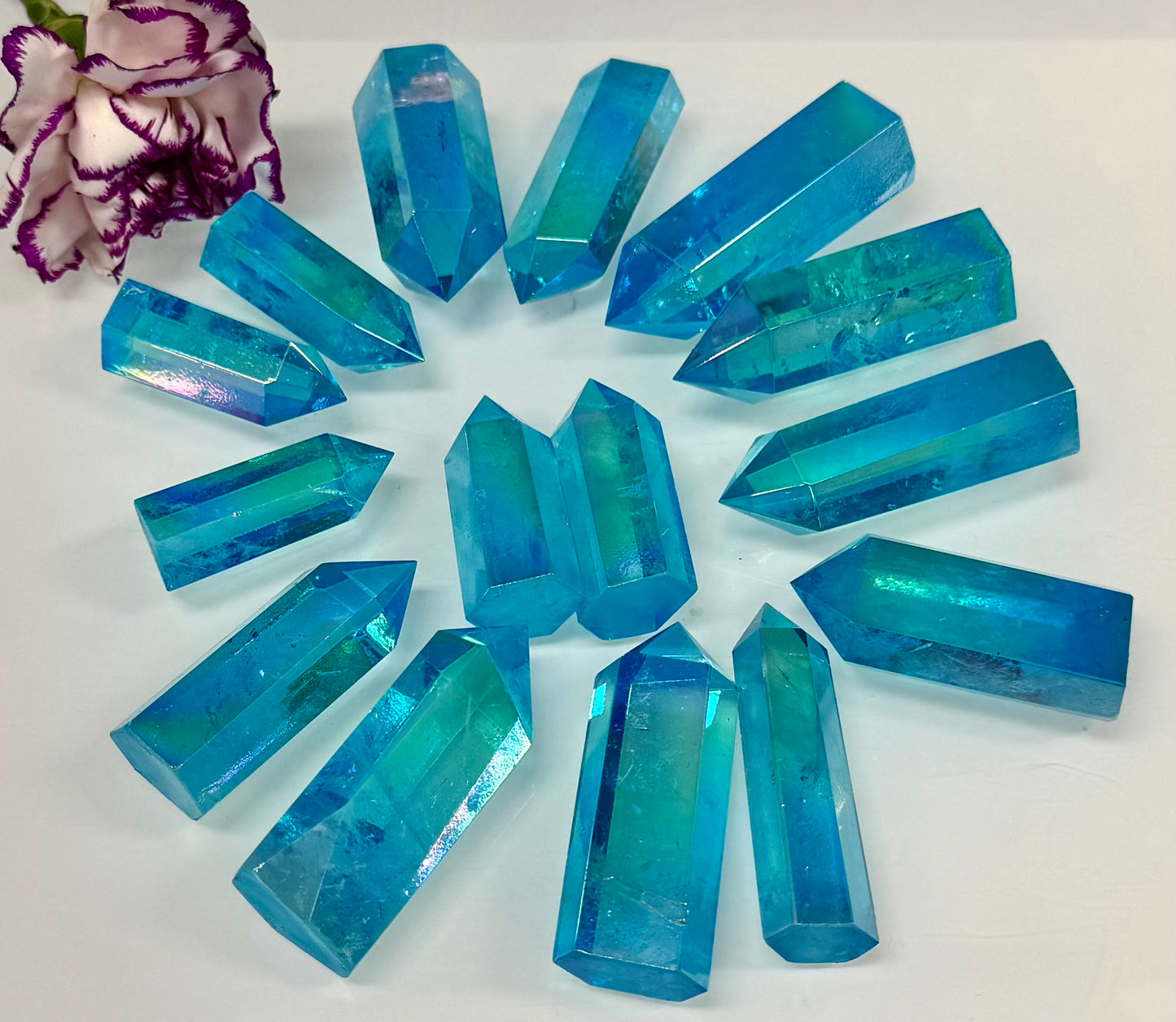 Wholesale Lot 1 lb Angel Aura Aqua Clear Quartz Tower Obelisk Point Wand Crystal Energy Healing