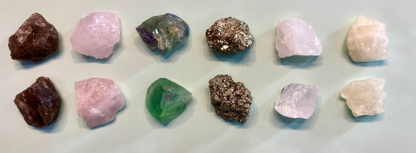 Wholesale Lot 12 pcs Mixed Natural Rough Crystal Magnet