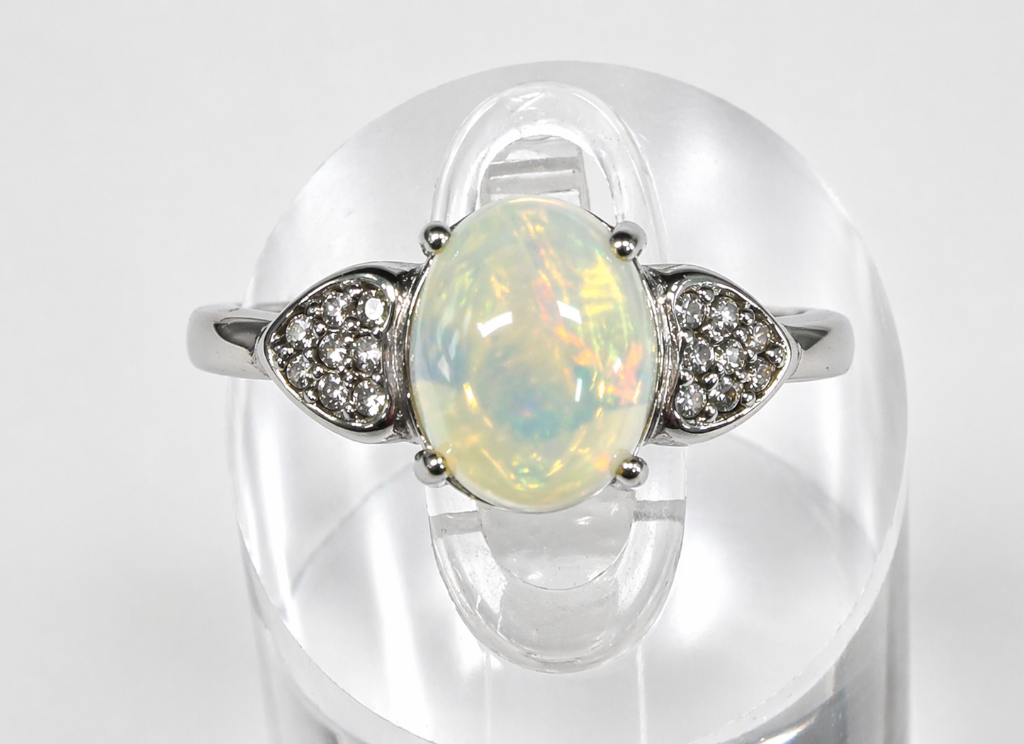 Wholesale Lot 7 pcs Natural Opal Stainless Steel Ring 7x9mm