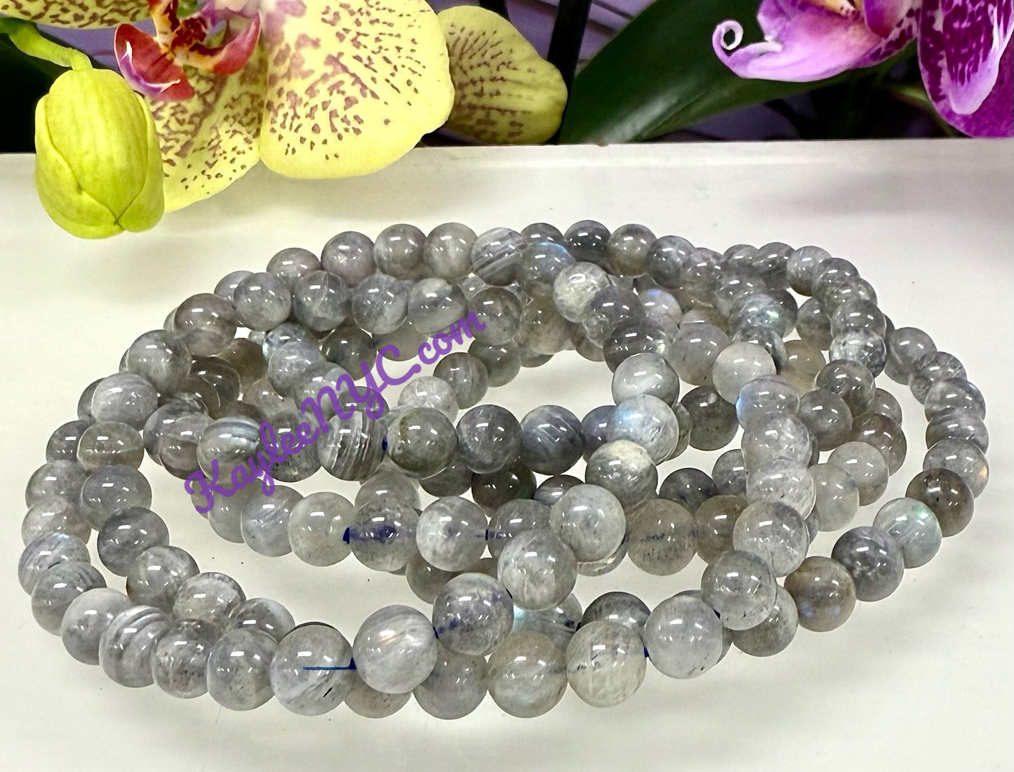 Wholesale 6 Pcs Natural Labradorite Bracelet 6mm 7.5” Healing Energy Crystal