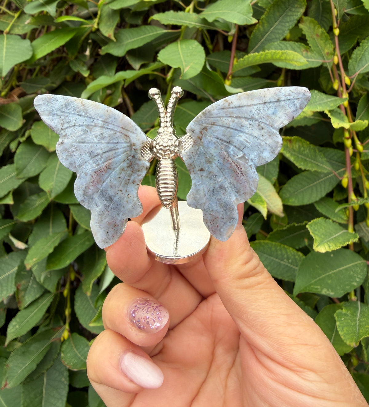 Wholesale Lot 12 PCs Mixed Natural Crystal Butterfly w/stand Healing Energy