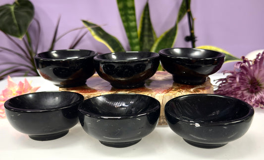 Wholesale Lot 6-8 pcs Natural Black Obsidian Bowl Crystal Healing Energy