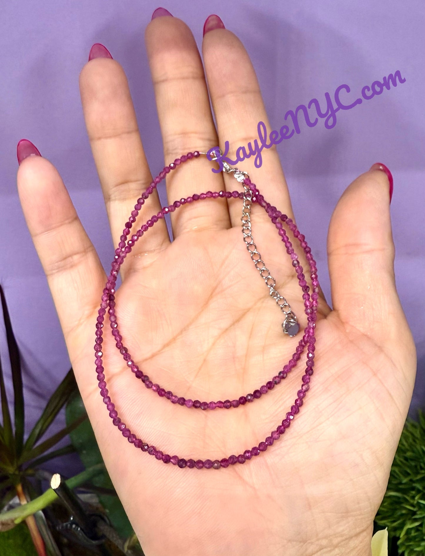 6 PCs 2mm Natural Ruby Necklaces