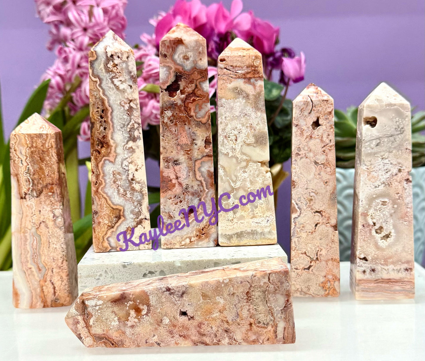 Wholesale Lot 3 Lbs Natural Crazy Lace Agate Tower Obelisk Point Crystal Energy