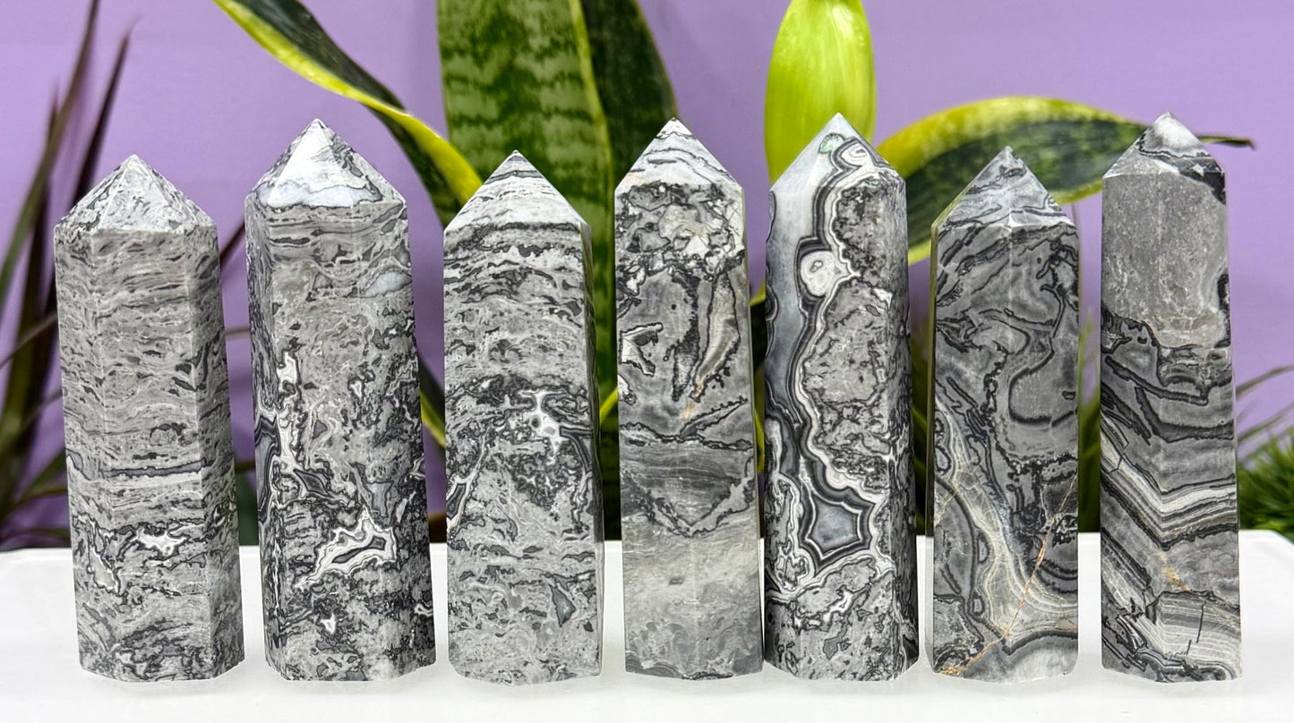 Wholesale Lot 2 lbs Natural Picasso Jasper Tower Obelisk Point Wand Crystal Energy Healing