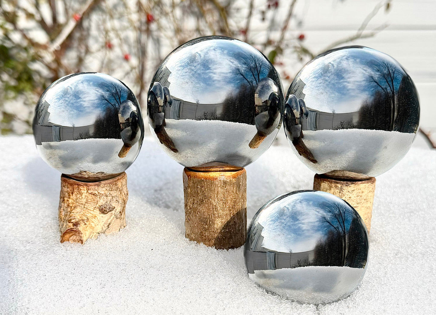 3-4PCs Natural Terahertz Sphere Crystals Healing Energy