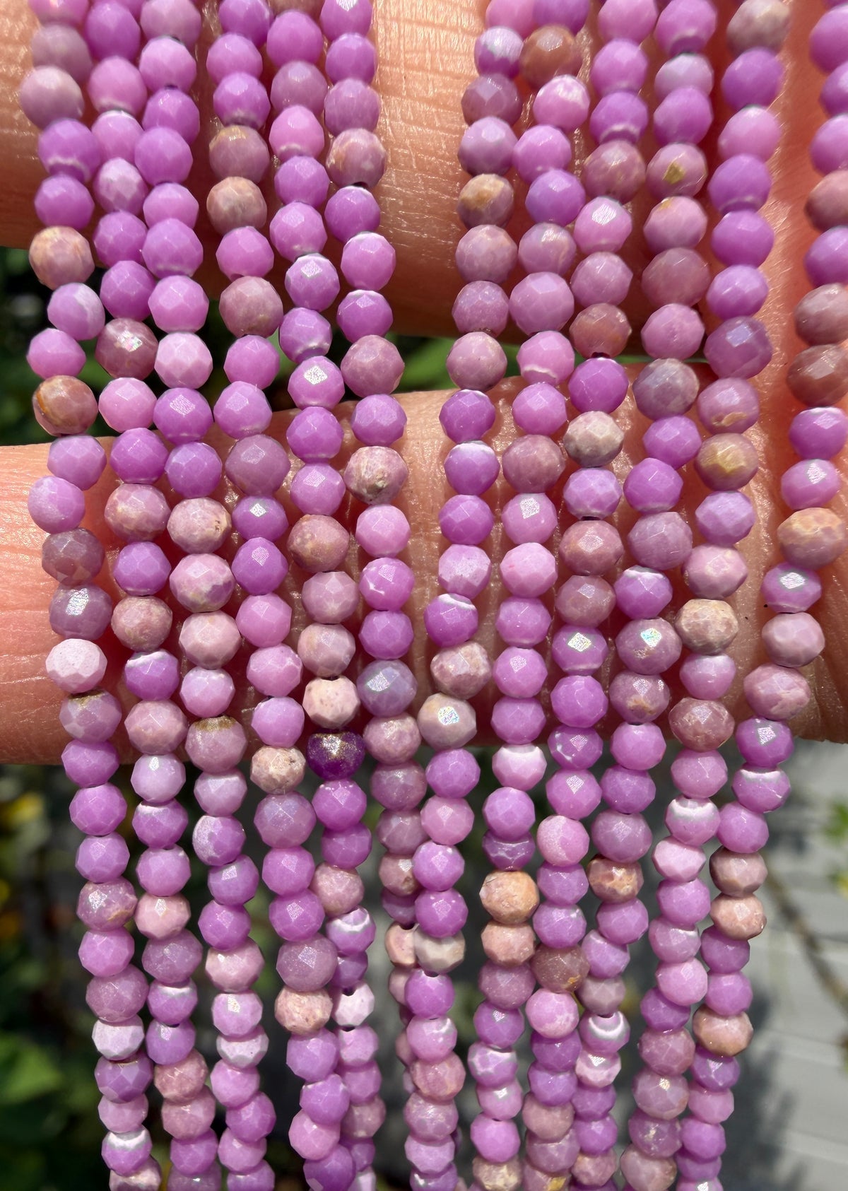 Wholesale 6 PCs 2mm Faceted Phosphosiderite Necklaces with Stainless Steel Findings