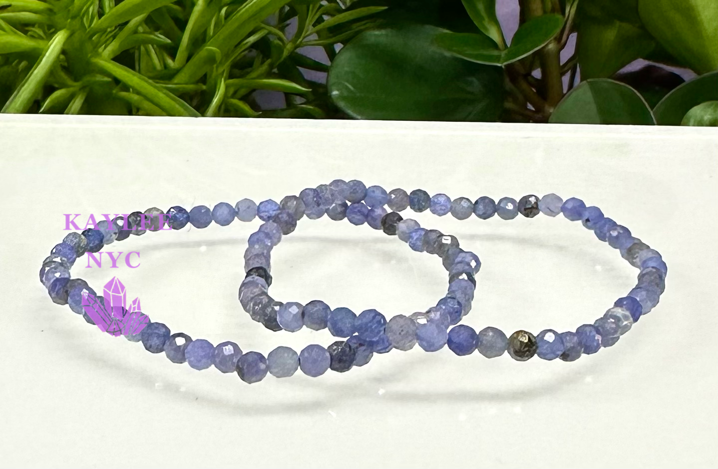 Wholesale Lot 6 Pcs Natural Faceted Tanzanite 4mm 7.5” Crystal Healing Stretch Bracelet