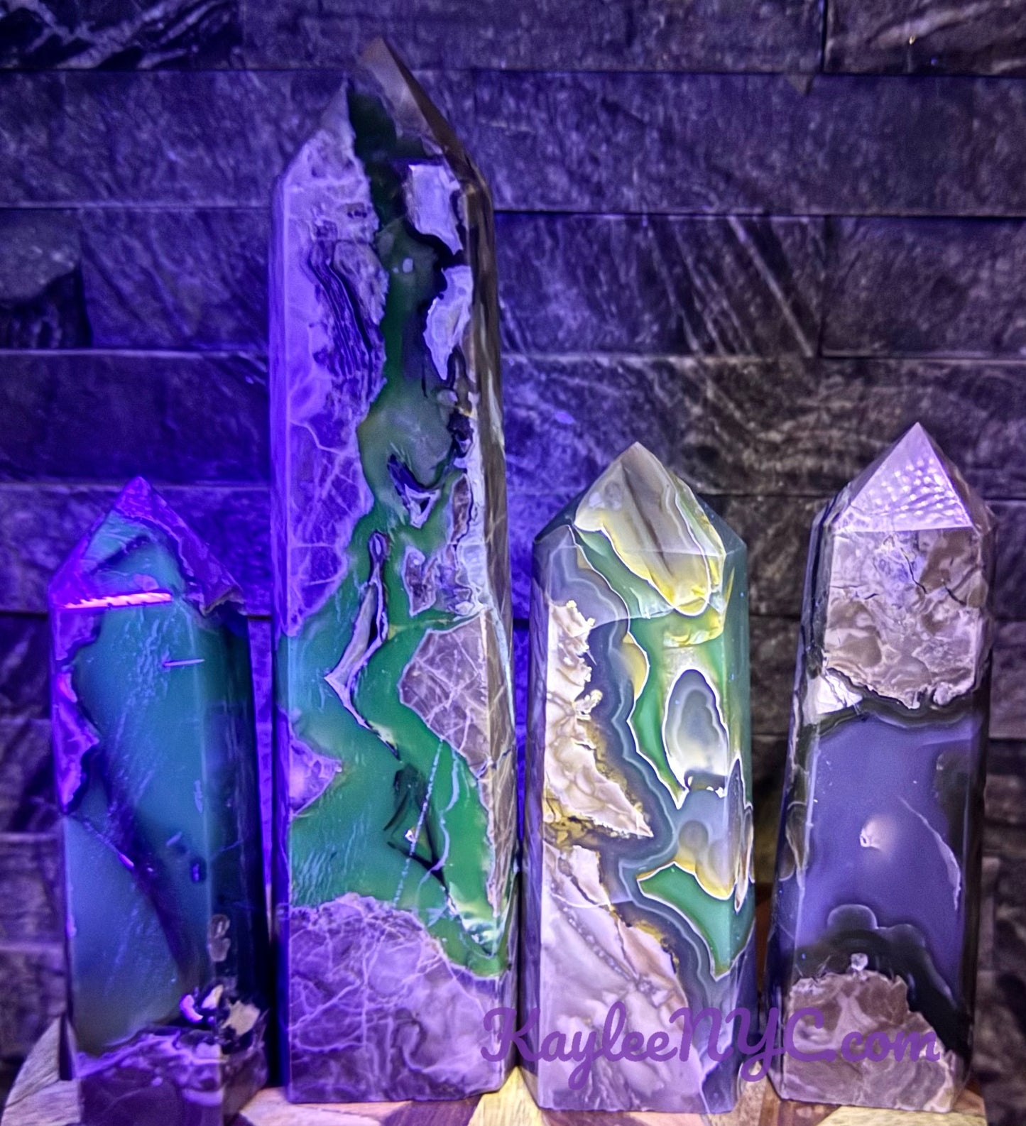 Wholesale Lot 3-4pcs large Natural Volcano Agate Obelisk Tower Point Crystal Healing