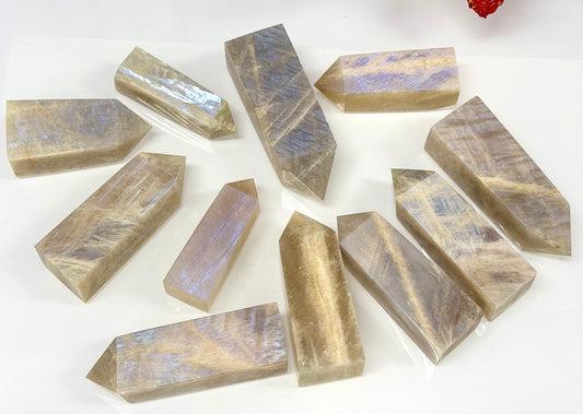 Wholesale Lot 2 lbs Natural Moonstone Obelisk Tower Point Crystal Healing Energy