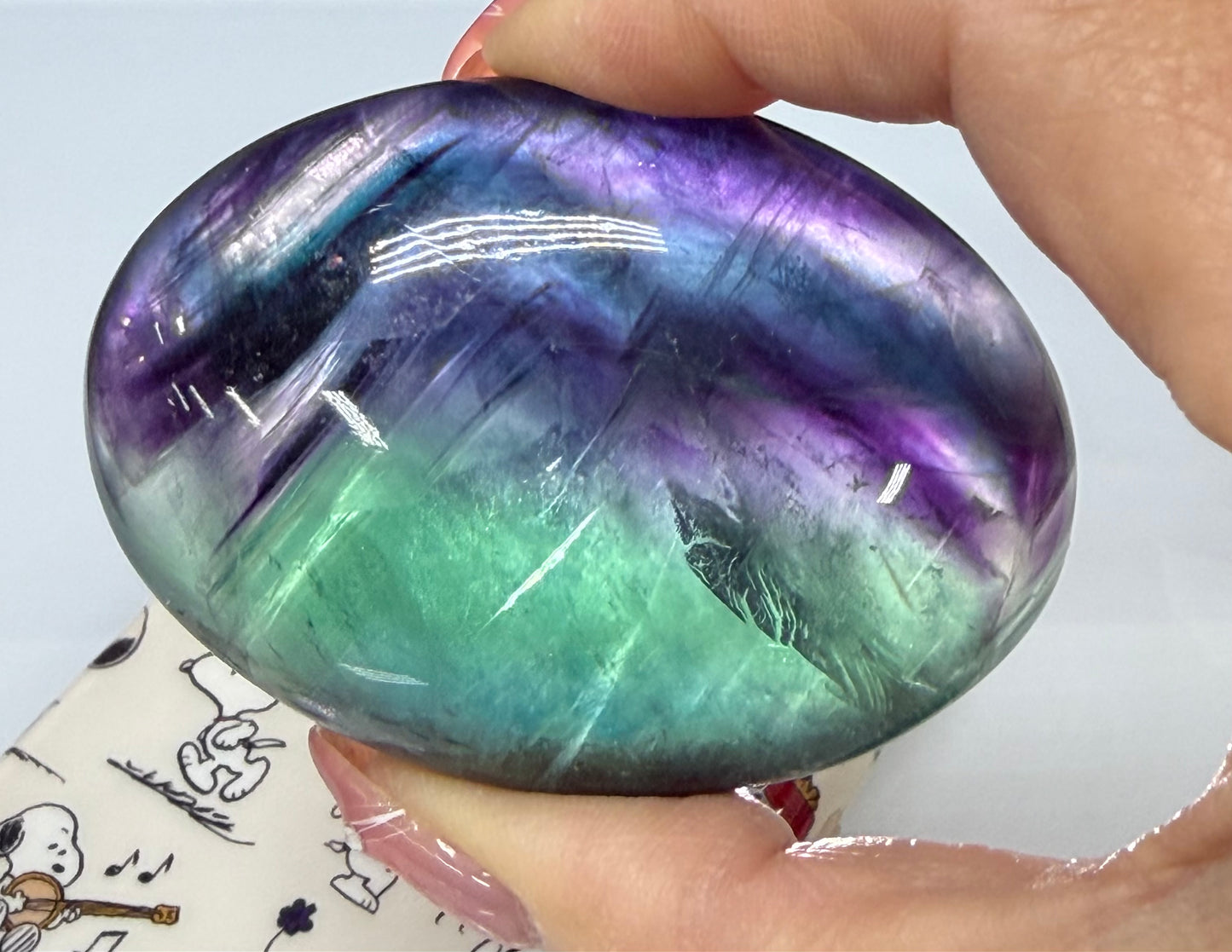 Wholesale Lot 8 pcs Natural Rainbow Fluorite Palm Stones Crystal Natural Energy 2.5-2.8lbs