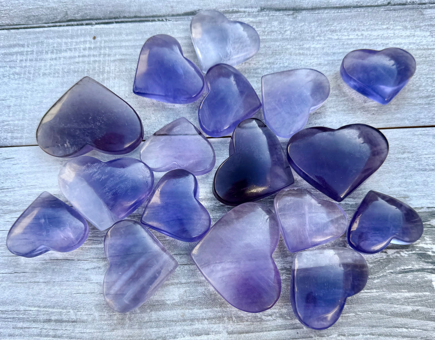 Wholesale Lot 2 Lbs Natural Purple Fluorite Crystal Heart Healing Energy