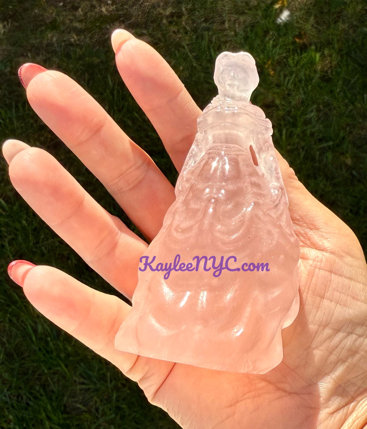 3 PCs Natural Rose Quartz Princess Crystals Healing Energy