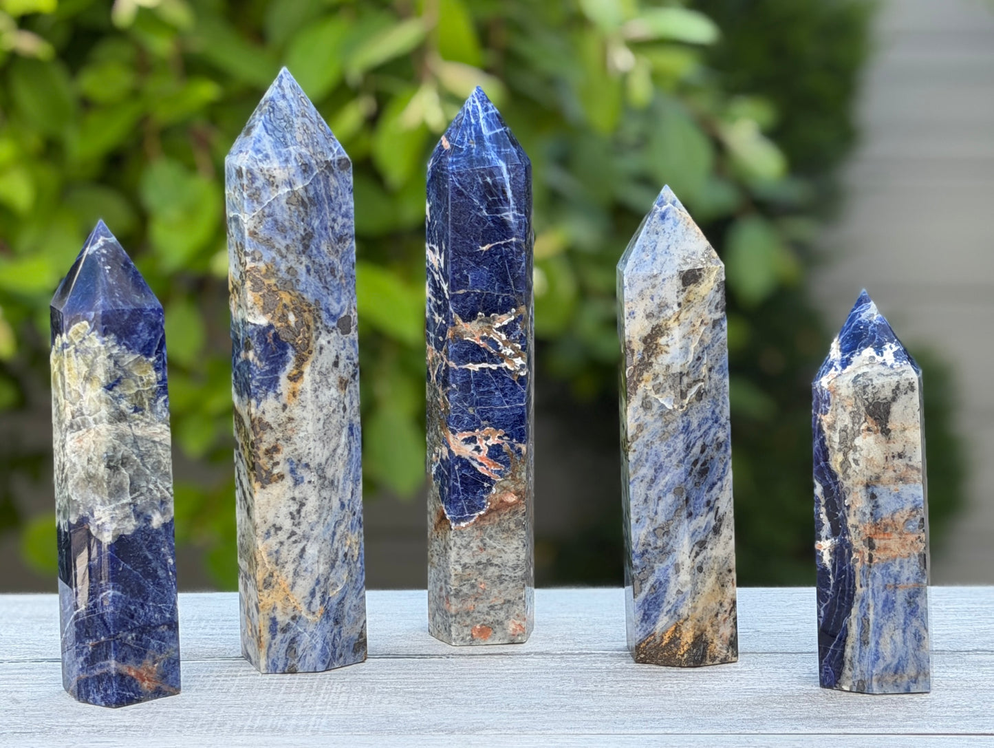 Wholesale Lot – 4-8 PCS Natural Sodalite Tower Point Crystals – 3.8 to 4 lbs