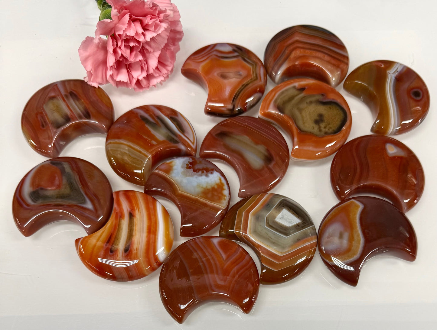 Wholesale Lot 2lb Natural Carnelian Crystal Moon Healing Energy