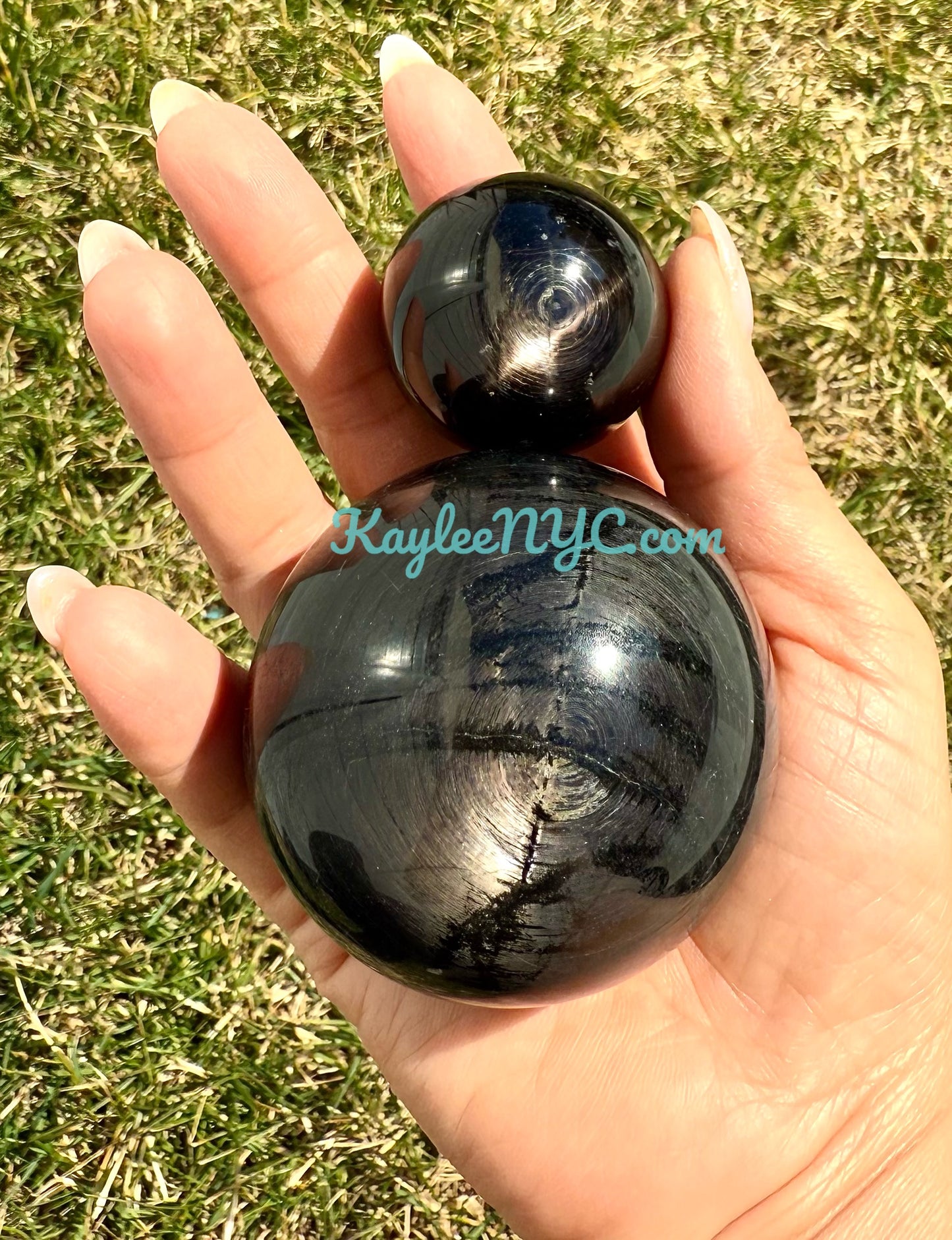 5 PCs Natural Hypersthene Sphere Healing Energy