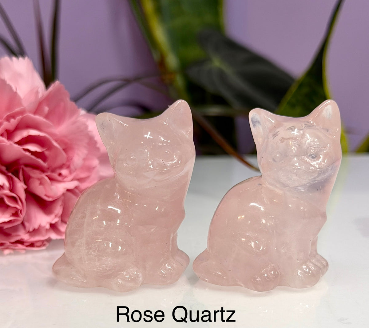 3 PCs Natural Black Obsidian Cats  Crystals healing energy