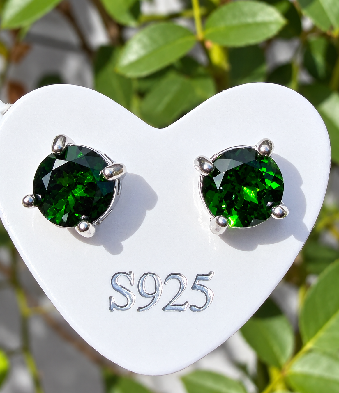 Wholesale Lot 5 Pairs Natural Diopside Sterling Silver(925) Earring Studs 6mm