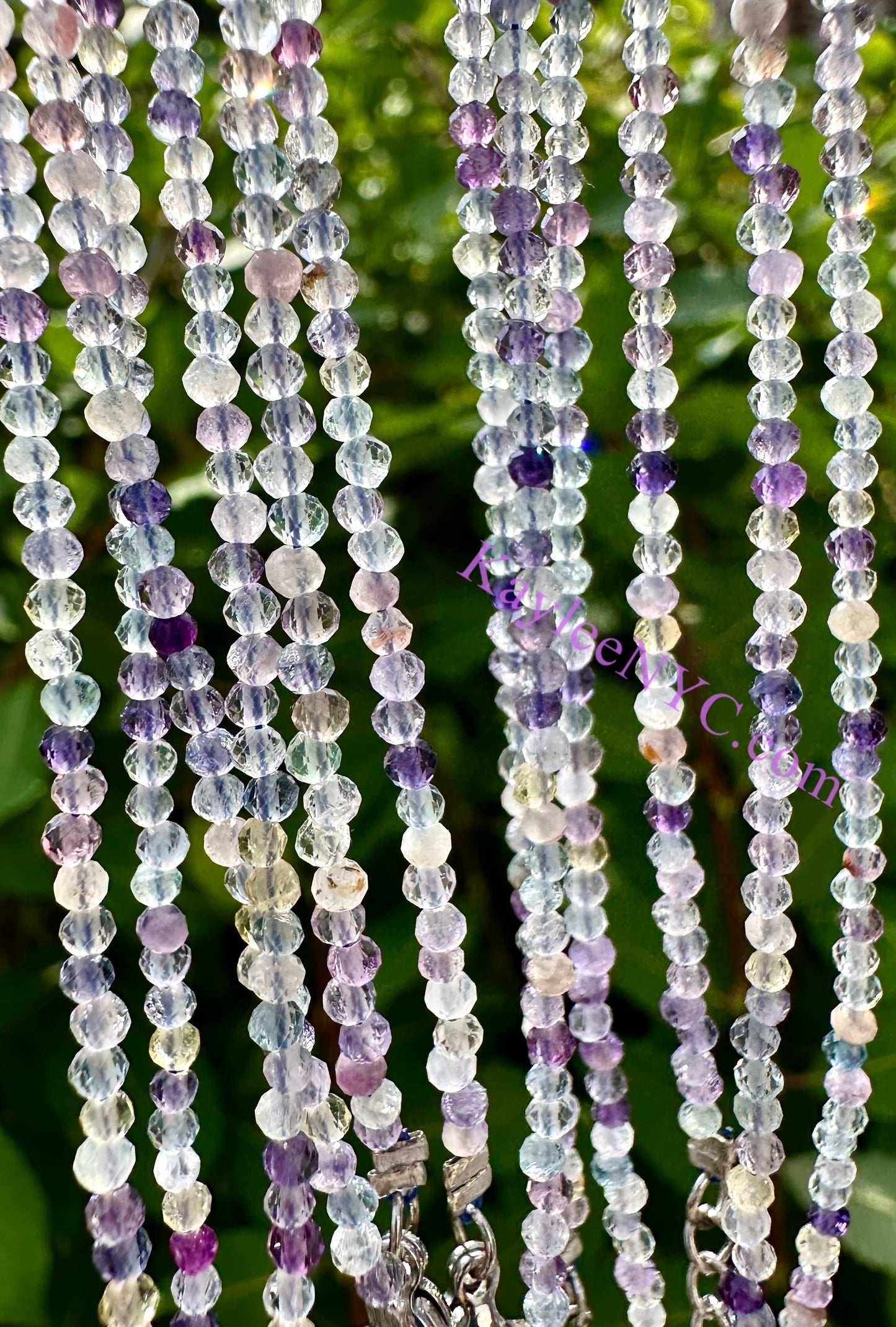 6 PCs 2mm Natural Fluorite Necklaces