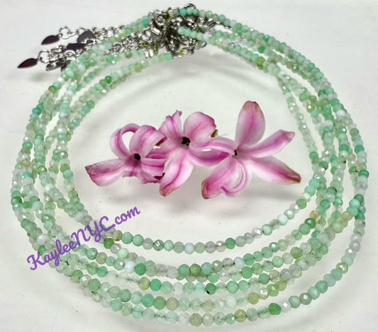 6 PCs 2mm Natural Chrysoprase Anklets Crystal Healing Energy