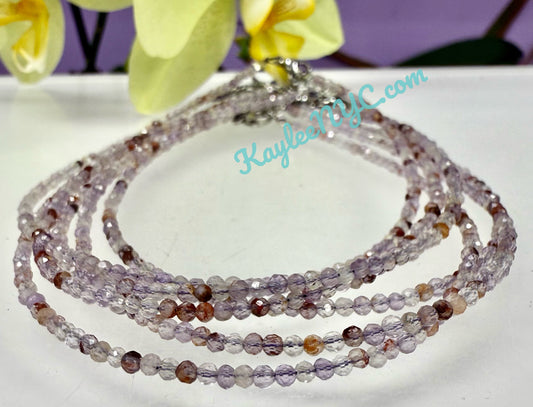 6 PCs 2mm Natural Super Seven Anklets Crystal Healing Energy