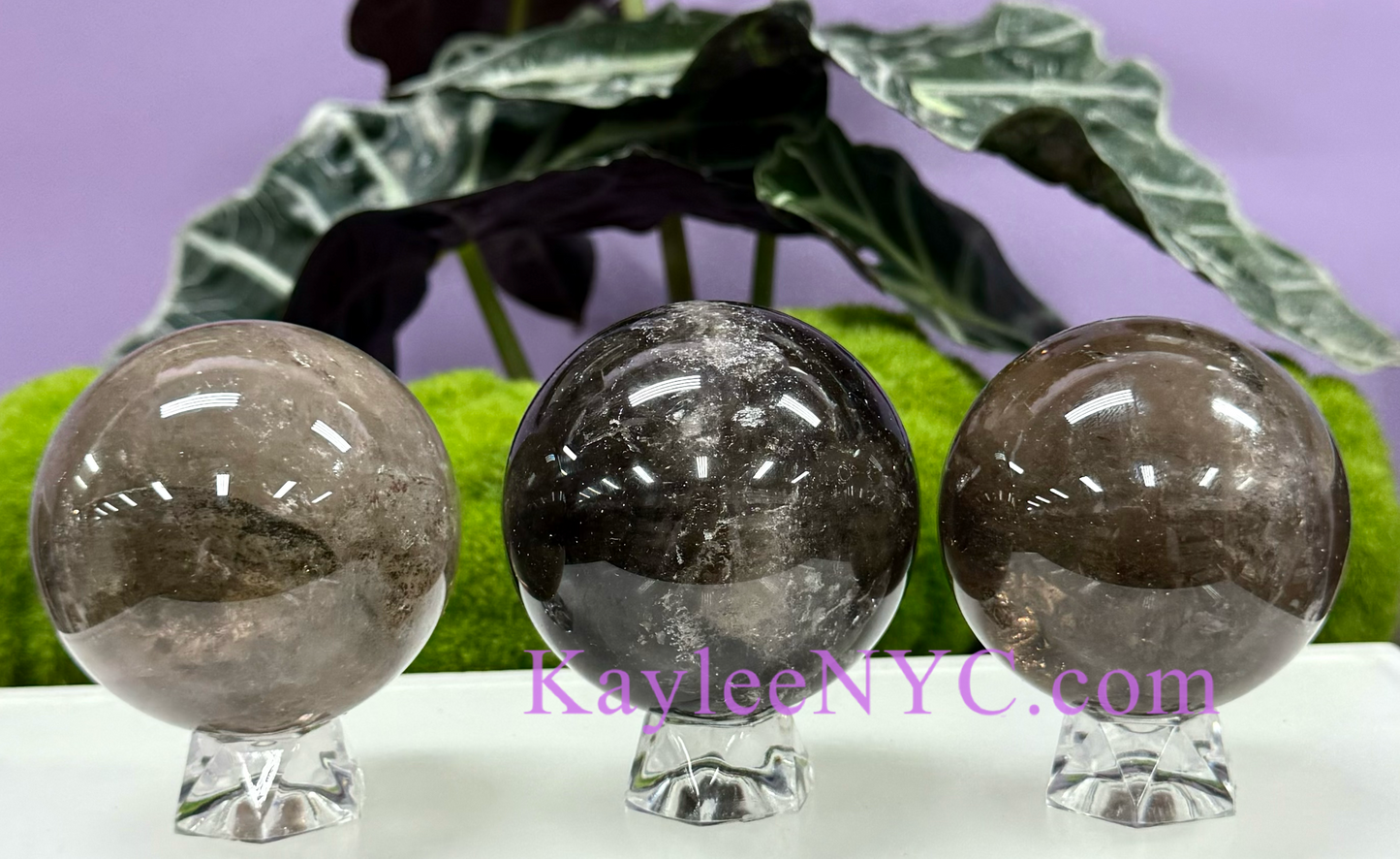 3-4 PCs Natural Smoky Quartz Sphere Crystals Healing Energy