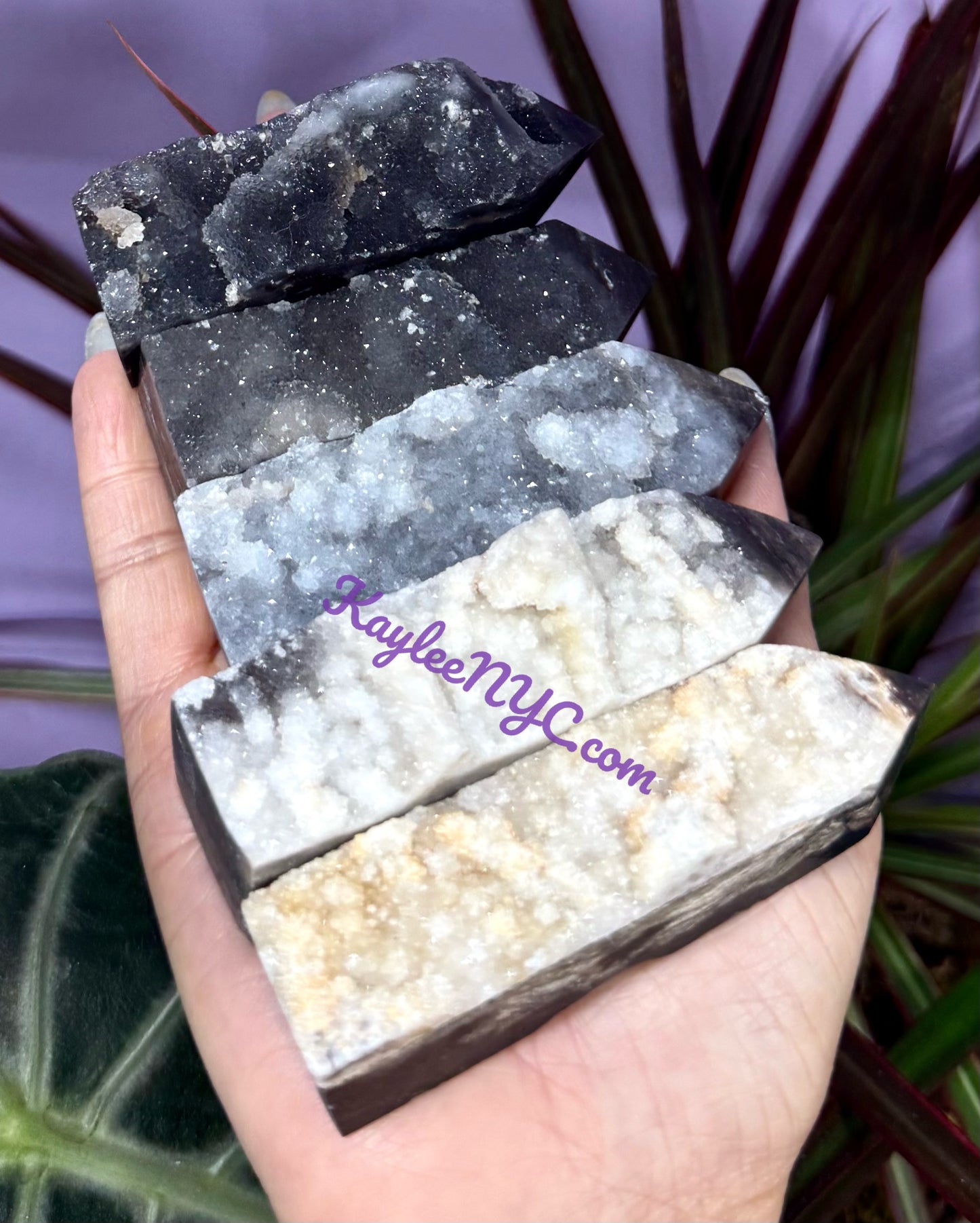 Wholesale Lot 2 lbs Natural Black Chalcedony Sphalerite Obelisk Tower Point Crystal Healing Energy