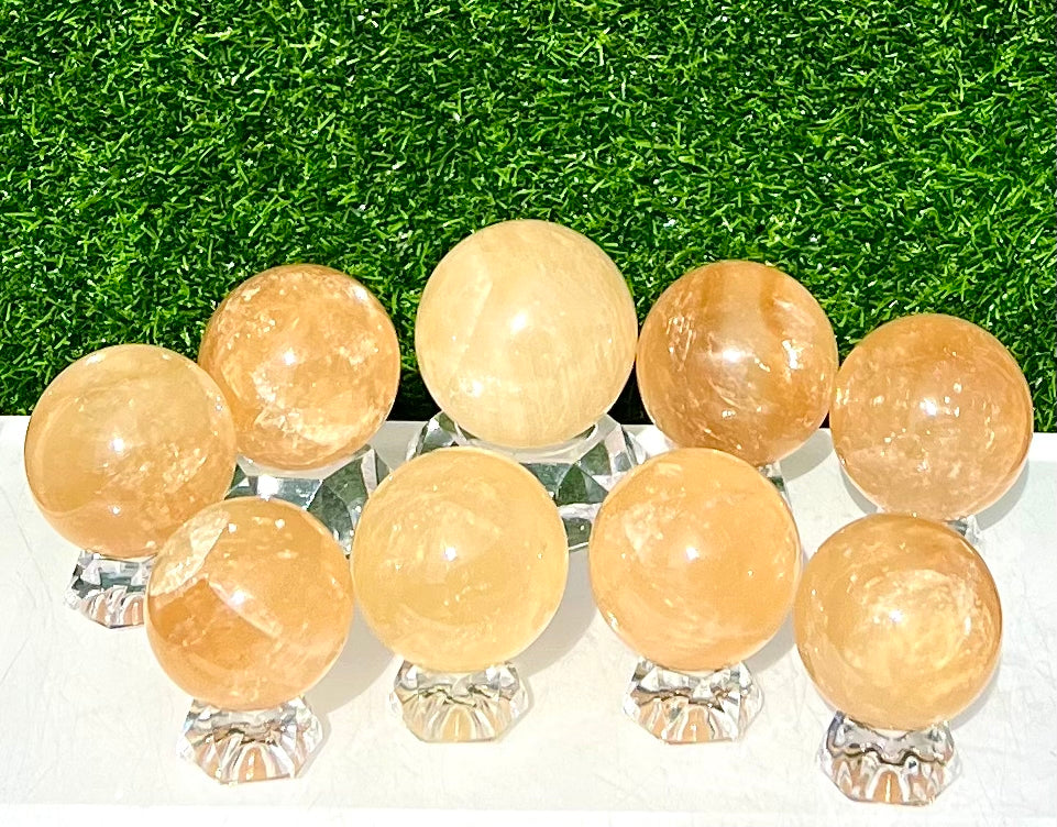 4 lbs Natural Honey Calcite Sphere