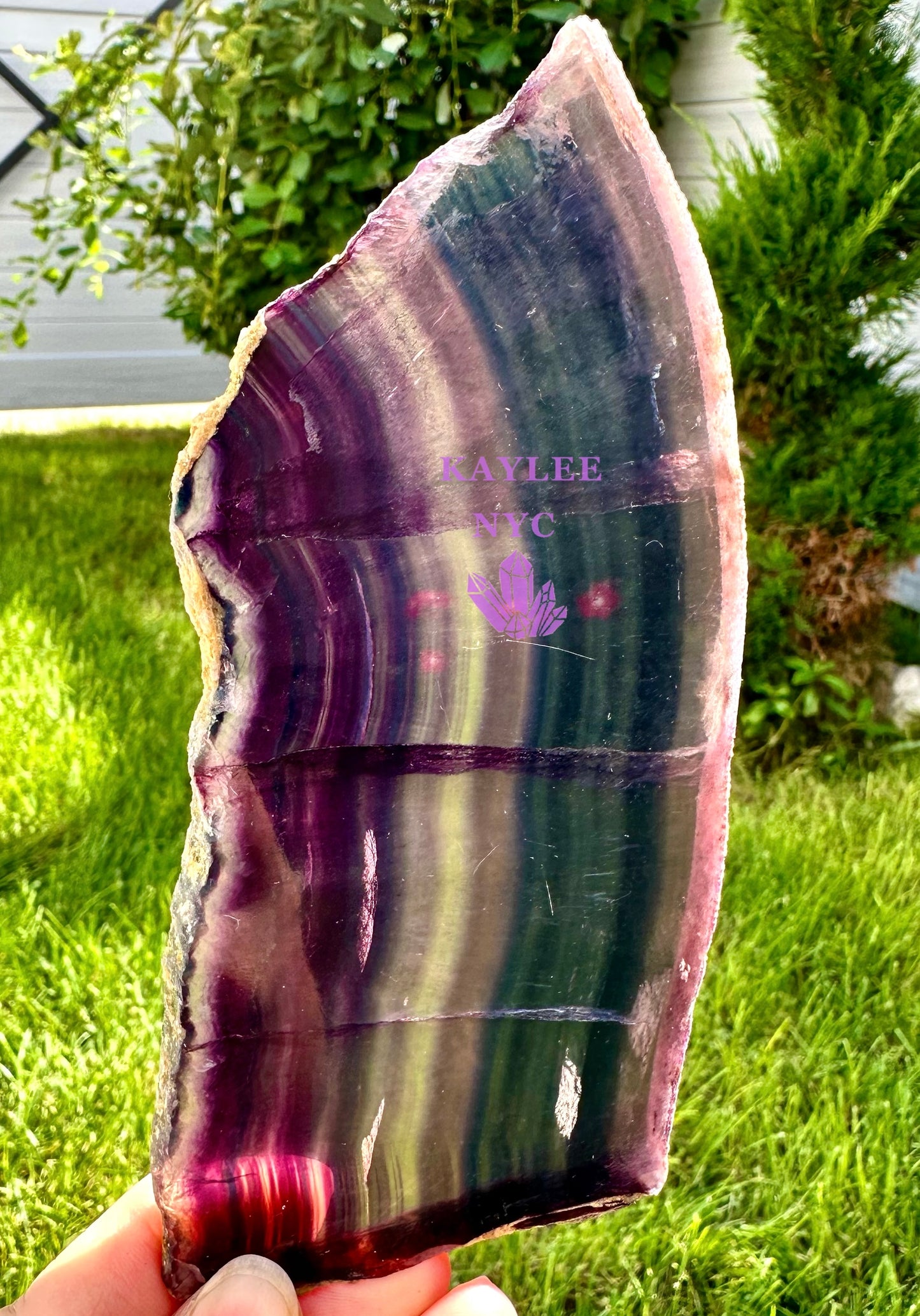 2 lbs Natural Rainbow Fluorite Slab