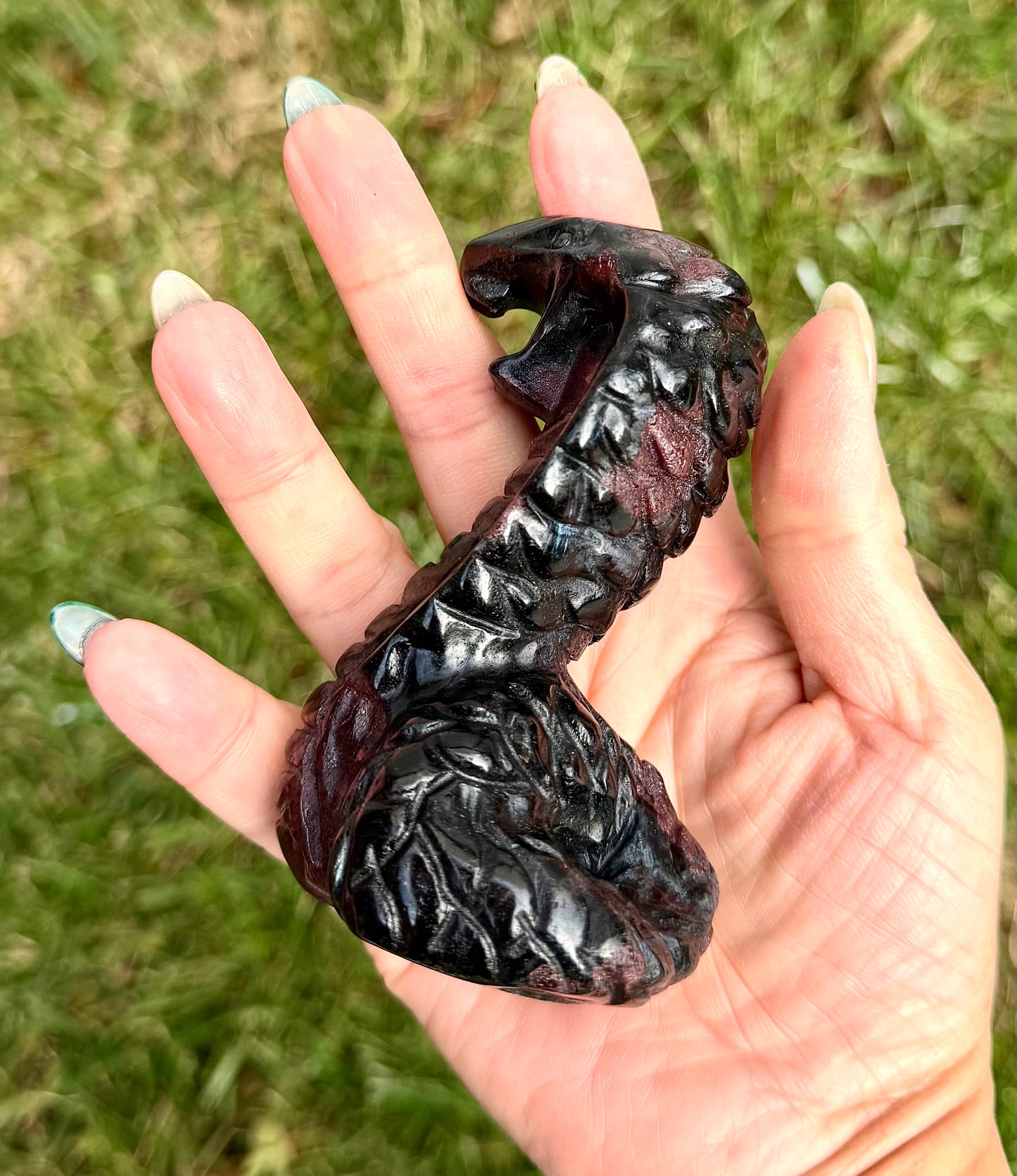 4 PCs Natural Garnet Astrophyllite / Arfvedsonite Coba Snake Crystal healing energy