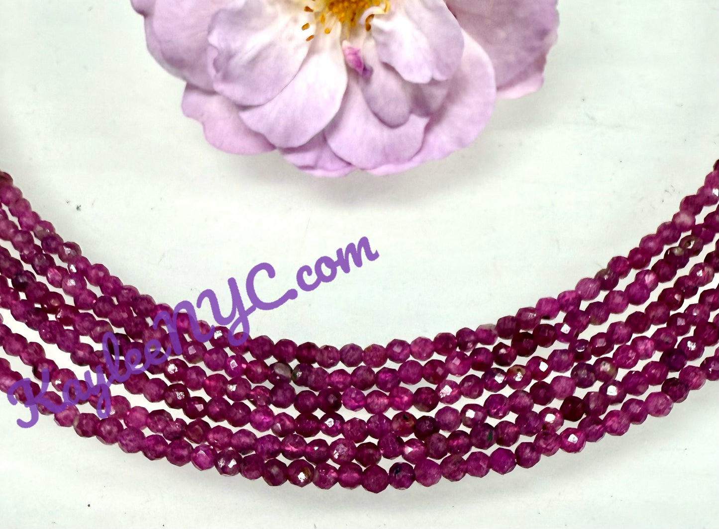 6 PCs 2mm Natural Ruby Necklaces