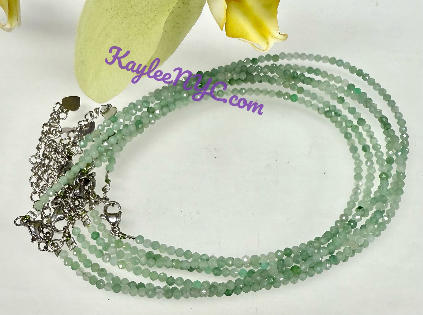 6 PCs 2mm Natural Burma Jade Anklets Crystal Healing Energy