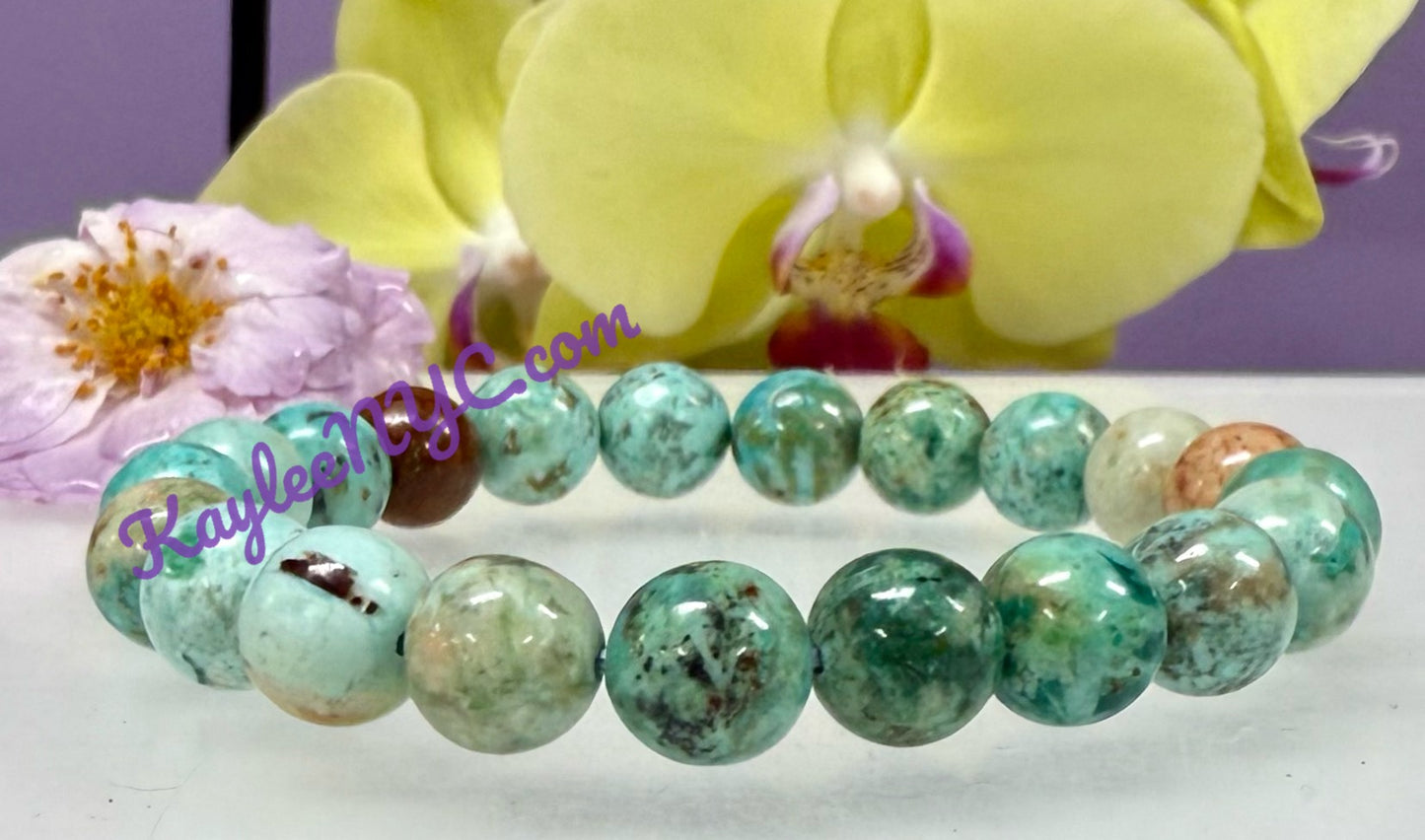 6 Pcs Natural Turquoise 10mm 8” Crystal Healing Stretch Bracelet