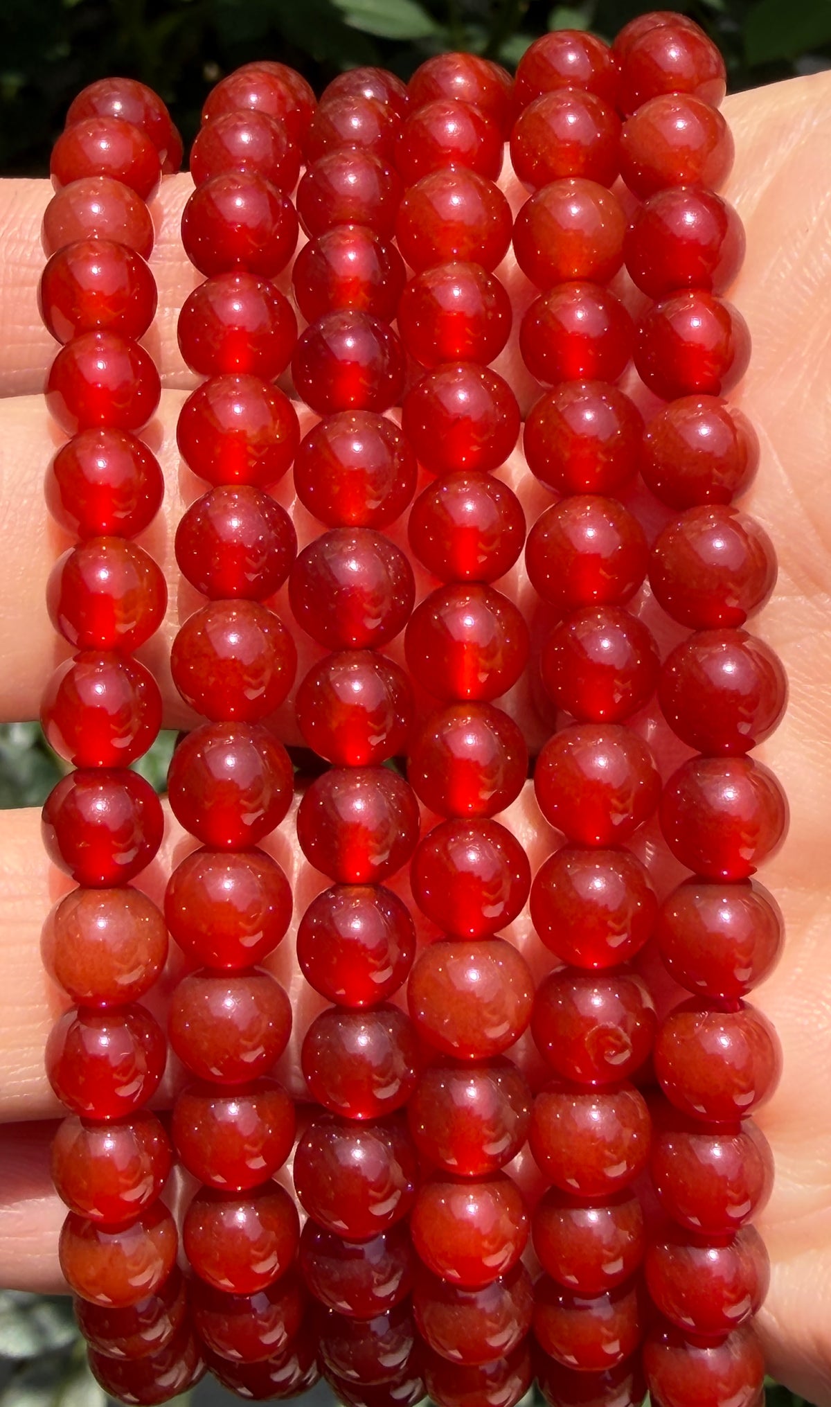 Wholesale Lot 6 Pcs Carnelian 6mm 7.5” Crystal Healing Stretch Bracelet