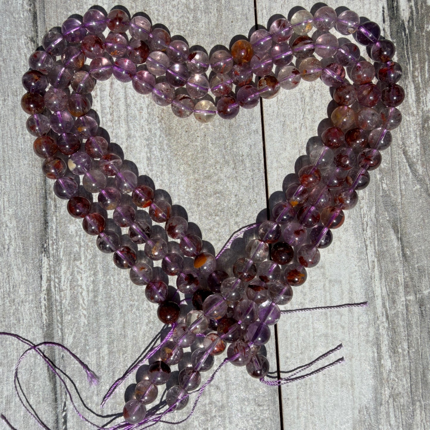 Wholesale 3 strands 8mm Natural Super 7 beads 15.5”