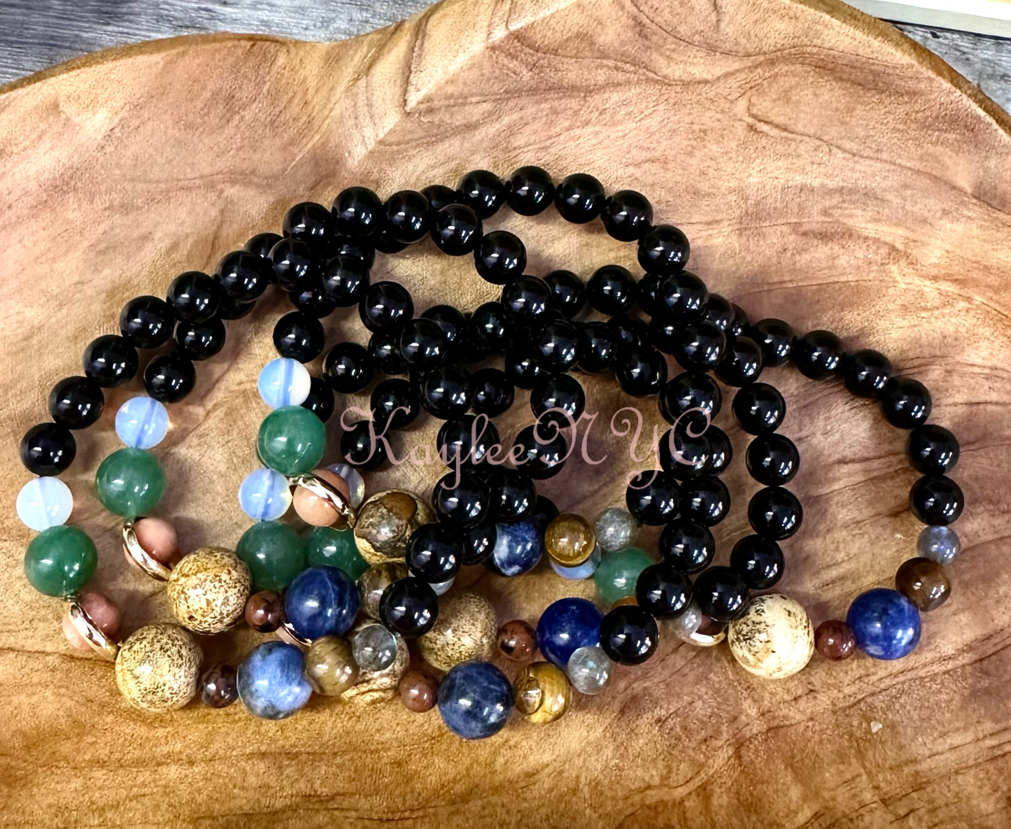 Wholesale 6 Pcs Solar System Crystal Healing Stretch Bracelet 7.5”