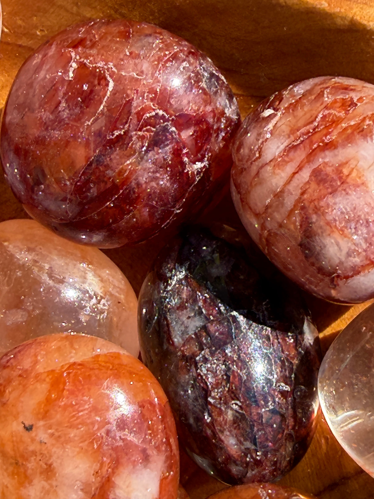 2 lbs Natural Hematoid aka Fire Quartz Tumble