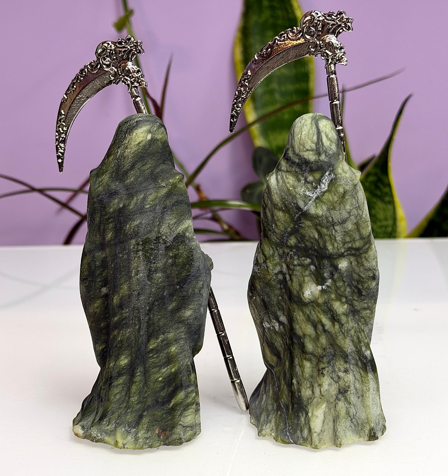4 PCs 11cm Natural Crystal Grim Reaper Healing Energy