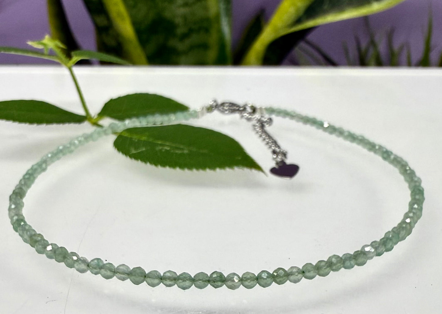 6 PCs 2mm Faceted Natural Aventurine Anklets Stainless Steel Finding