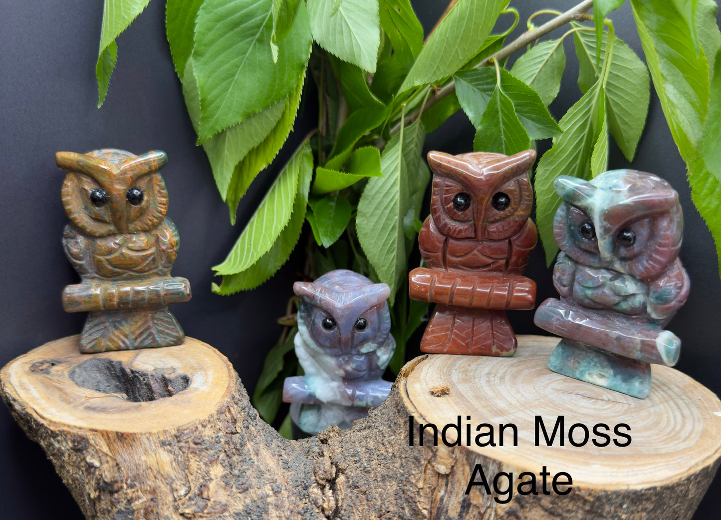 8 PCs Mixed Natural Crystal Owls Healing Energy