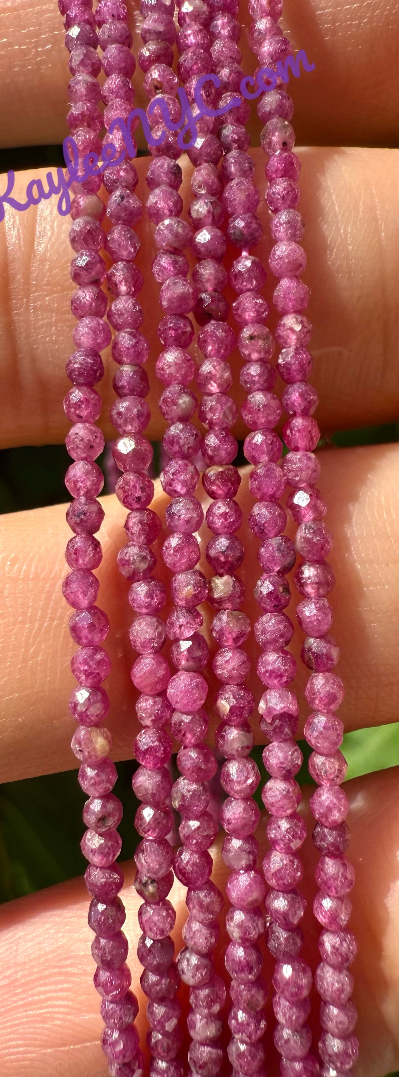 6 PCs 2mm Natural Ruby Necklaces