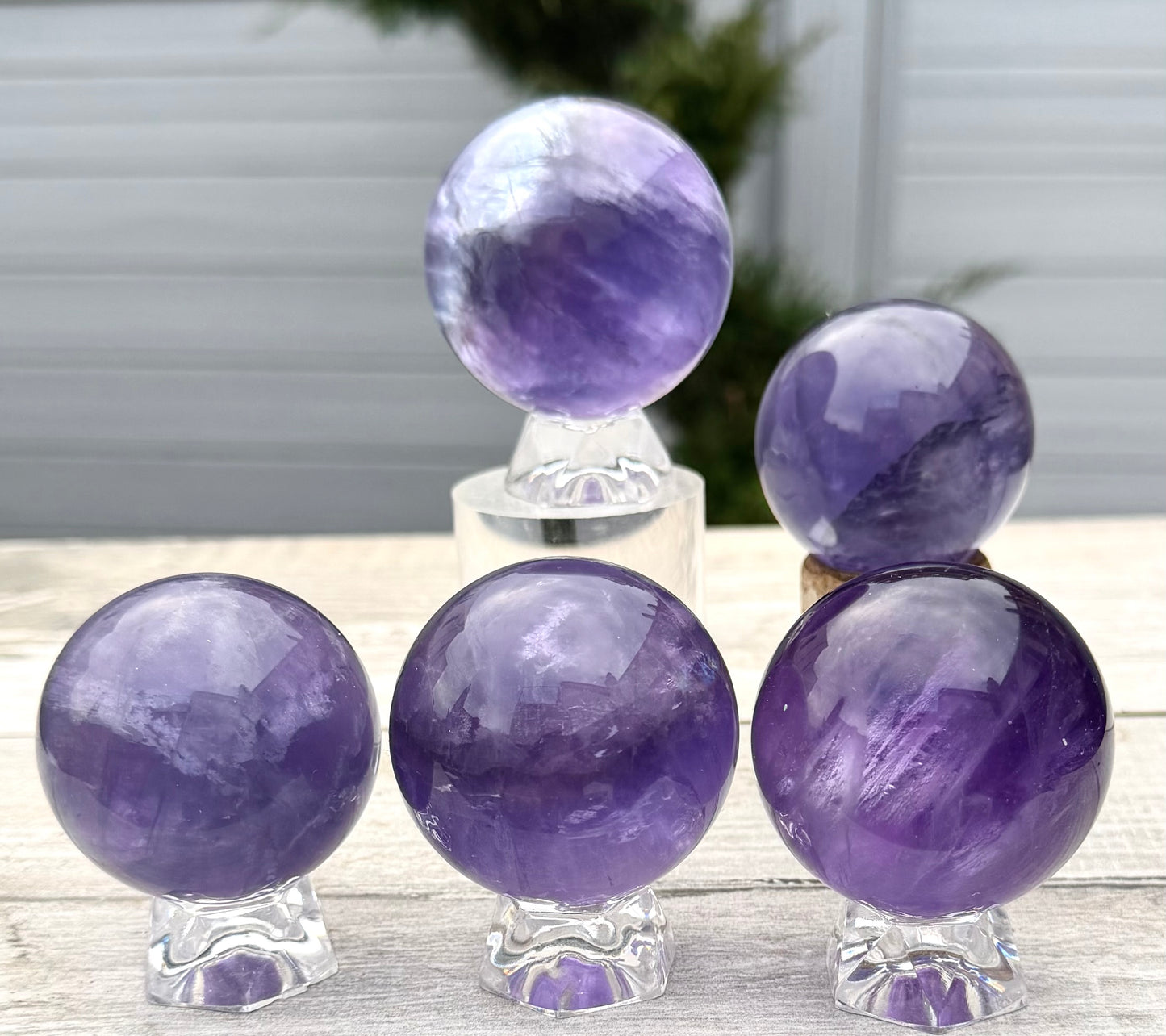 Wholesale Lot 4-5 pcs Natural Fluorite Fluorite with Mica Spheres Crystal Ball Energy Healing