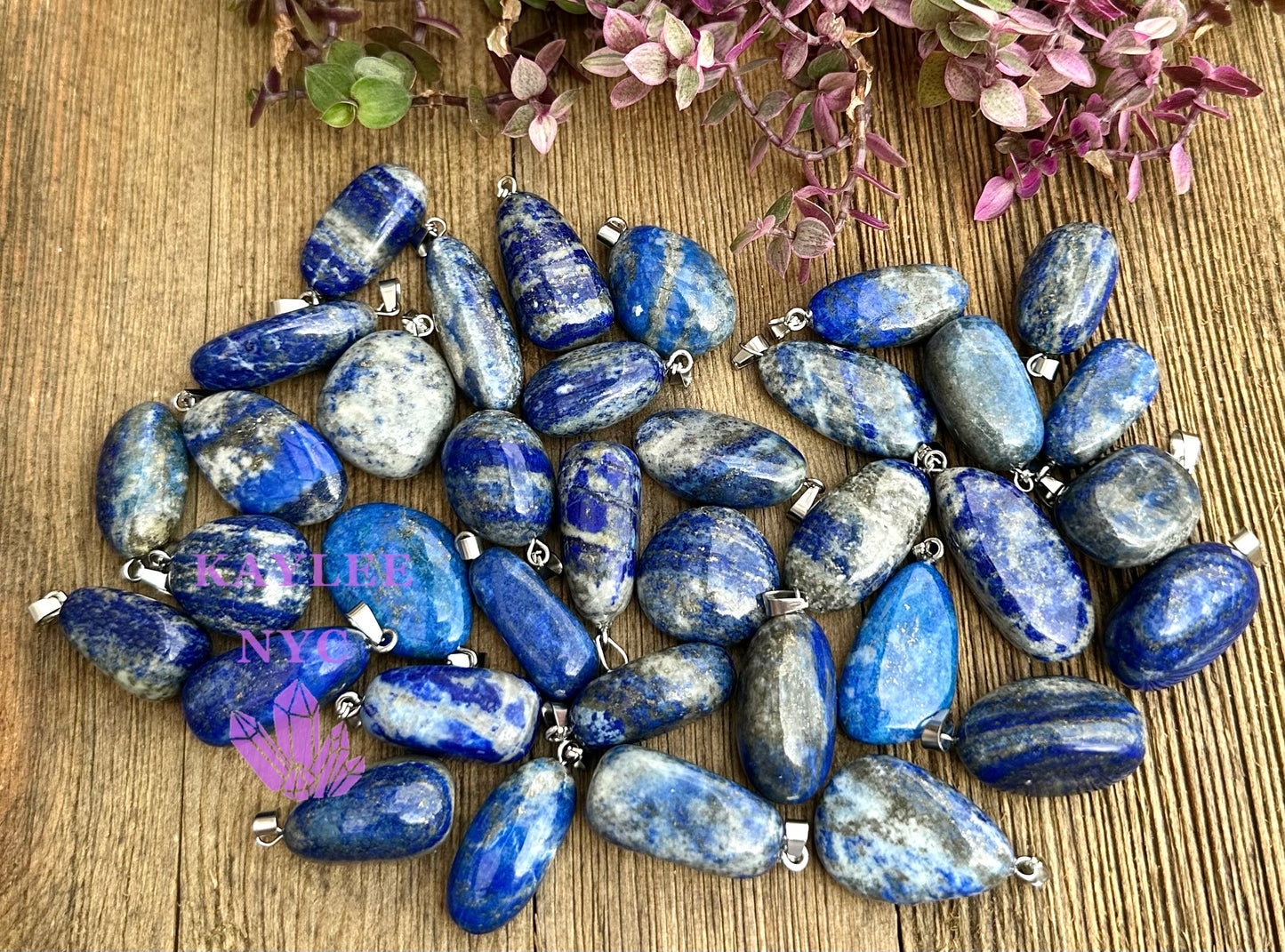 36 PCs Natural Lapis Lazuli Crystal Pendant