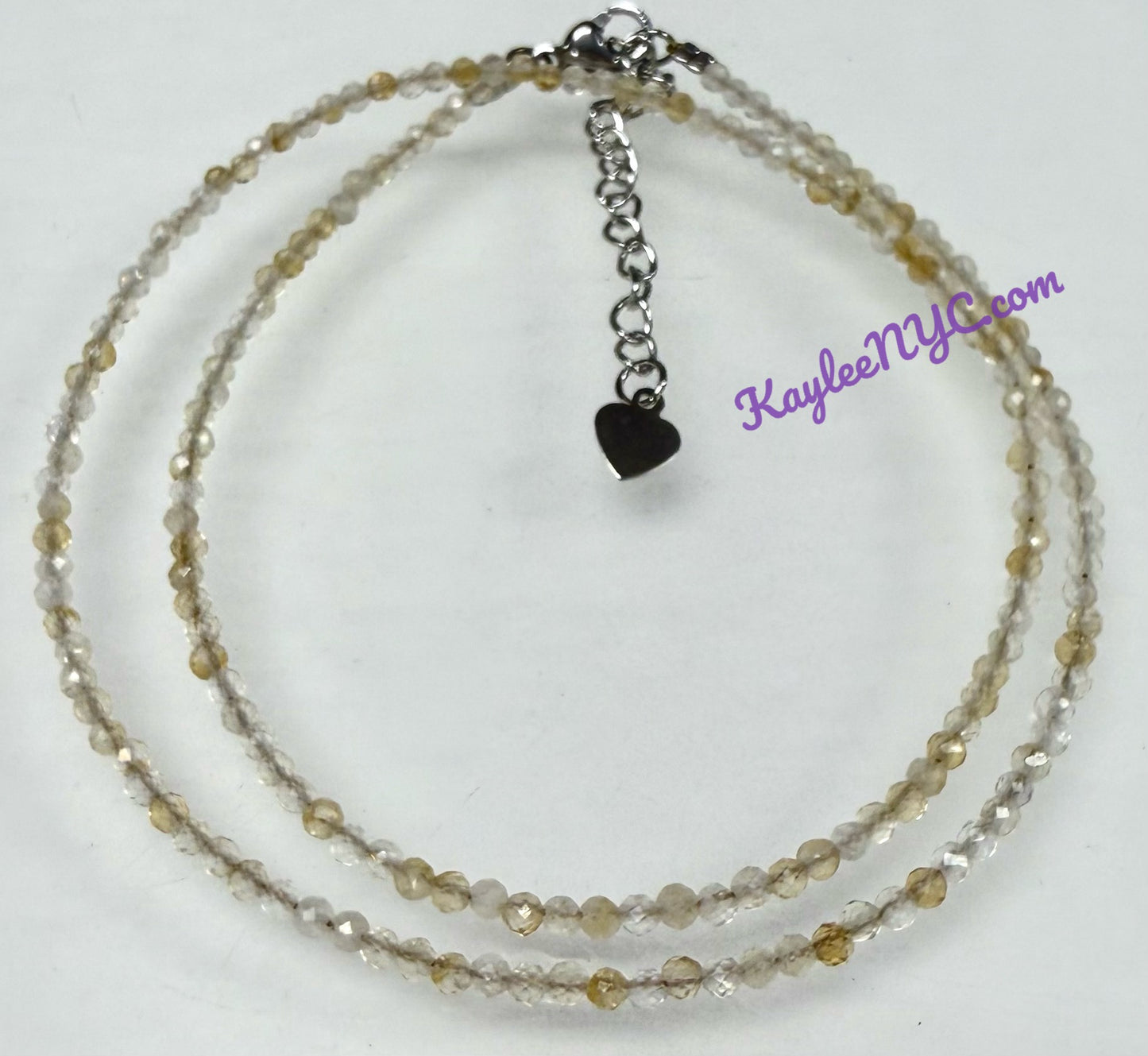 6 PCs 2mm Natural Citrine Necklaces