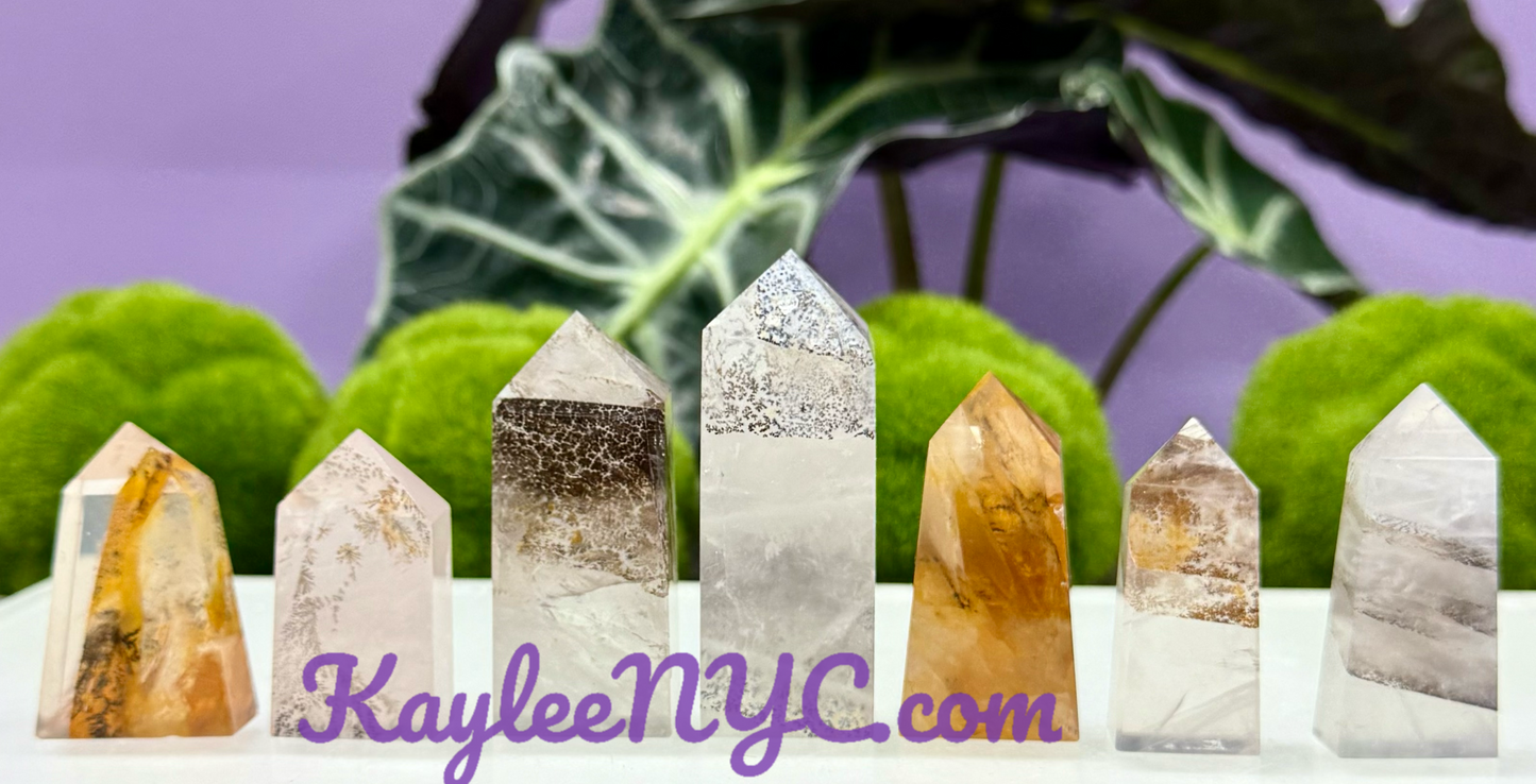 Wholesale Lot 0.5 lb Natural Dendritic Quartz Obelisk Tower Point Crystal Healing Energy