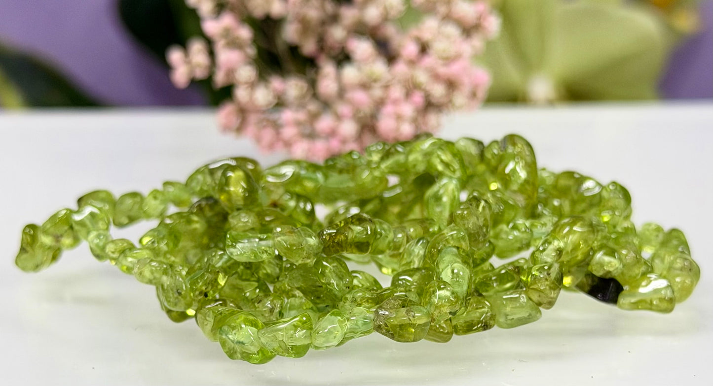 Wholesale 6 Pcs 5mm Natural Peridot 7” Crystal Healing Stretch Bracelet