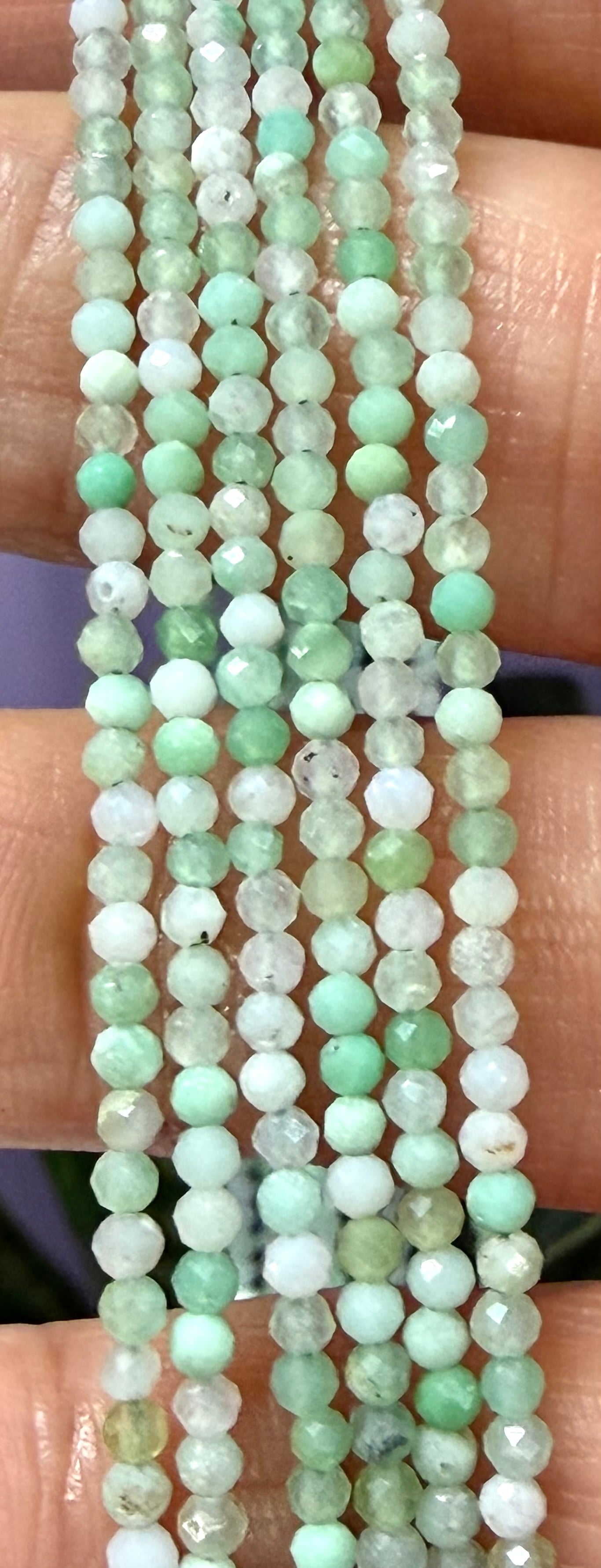 6 PCs 2mm Natural Chrysoprase Necklaces