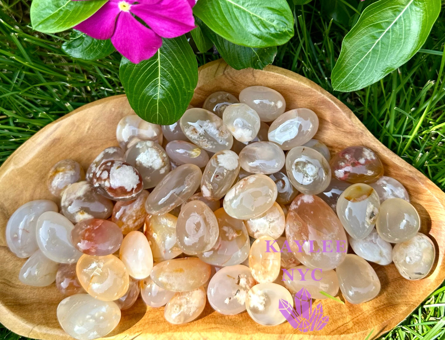 Wholesale Lot 2 Lbs Natural Flower Agate Tumble Healing Energy Nice Quality