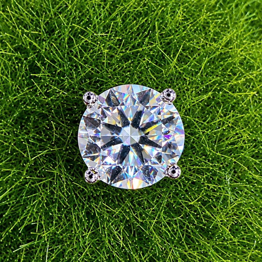 Wholesale Lot 5 Pairs Natural Moissanite Sterling Silver(925) Earring Studs 6.5mm