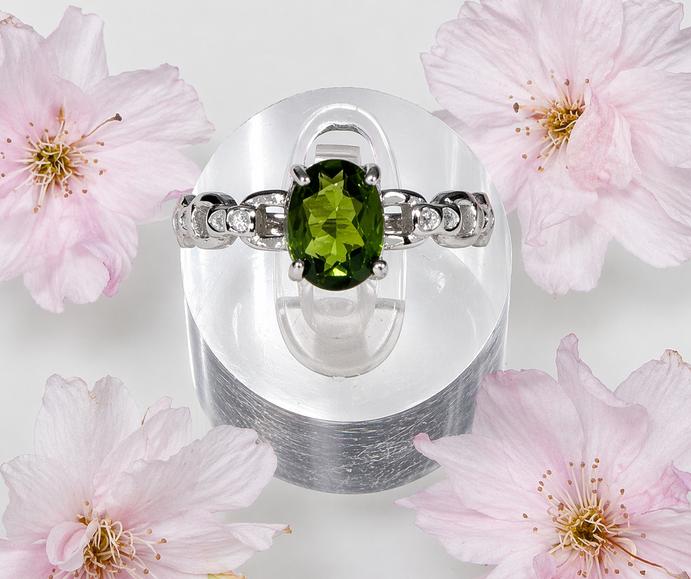 7 pcs Natural Diopside Stainless Steel Ring Crystal Healing Energy
